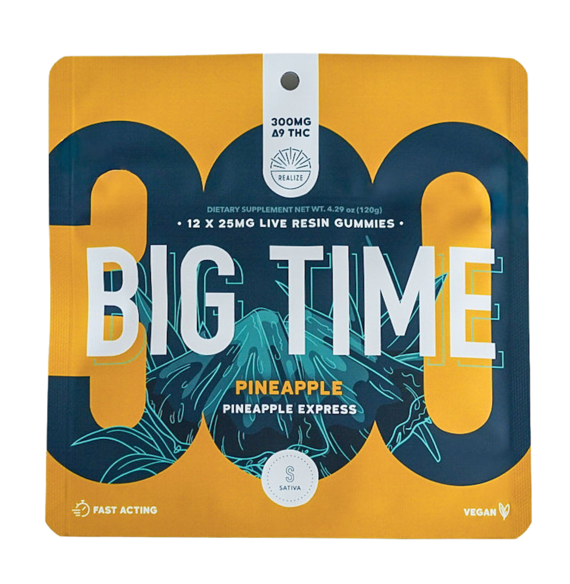 Realize BIG TIME Gummies, Pineapple - Pineapple Express