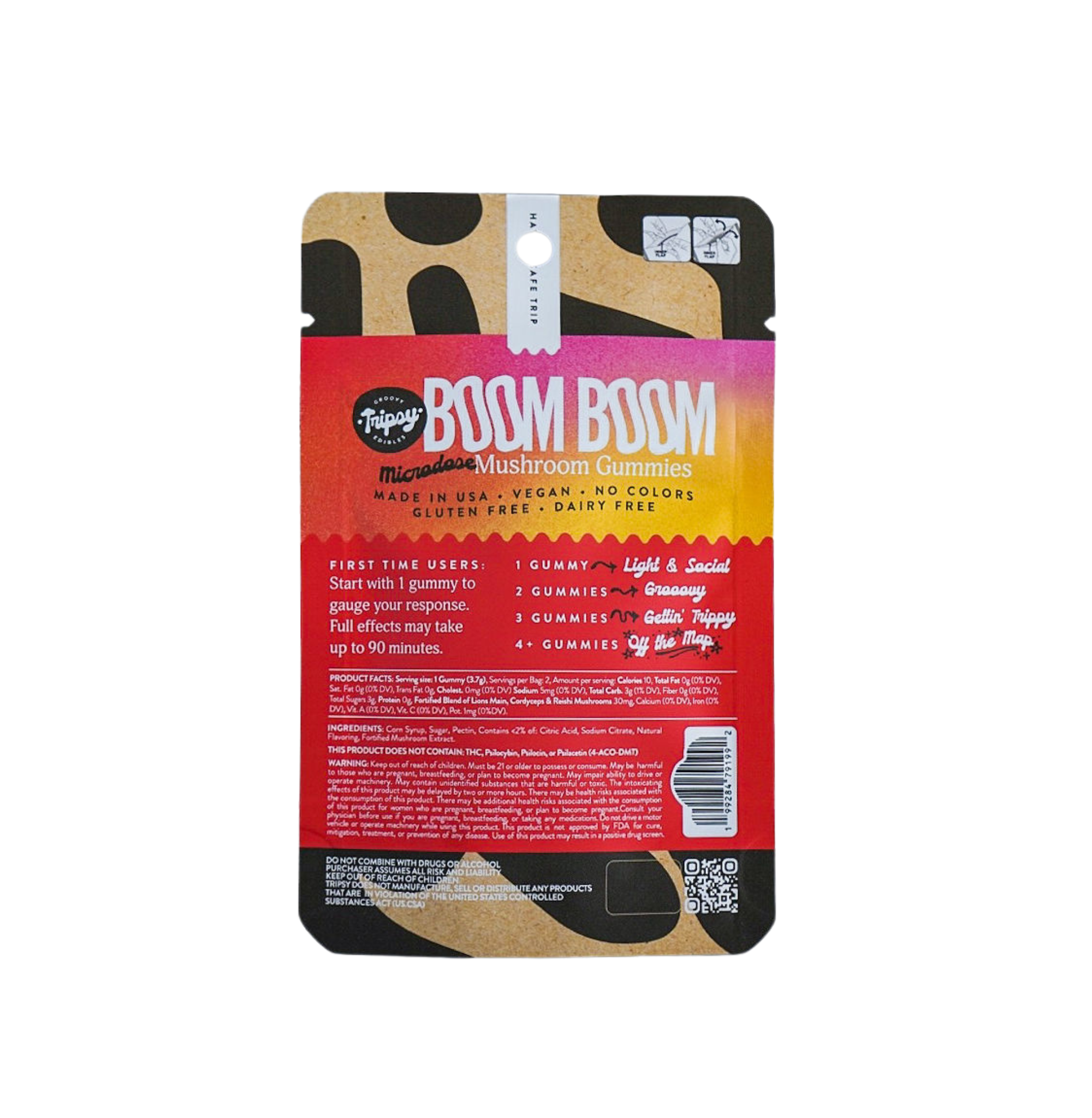 Tripsy BOOM BOOM 2ct. Microdose Mushroom Gummies, Raspberry Lemonade