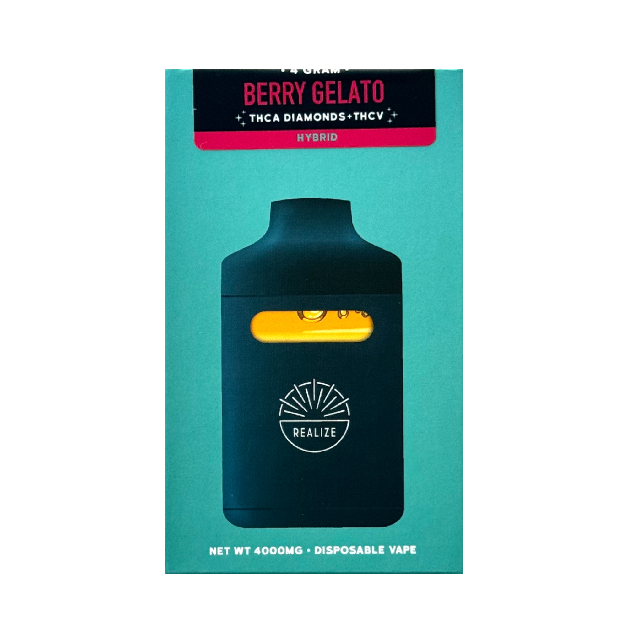 Realize Diamond Bar, Berry Gelato - 4g Disposable Vape