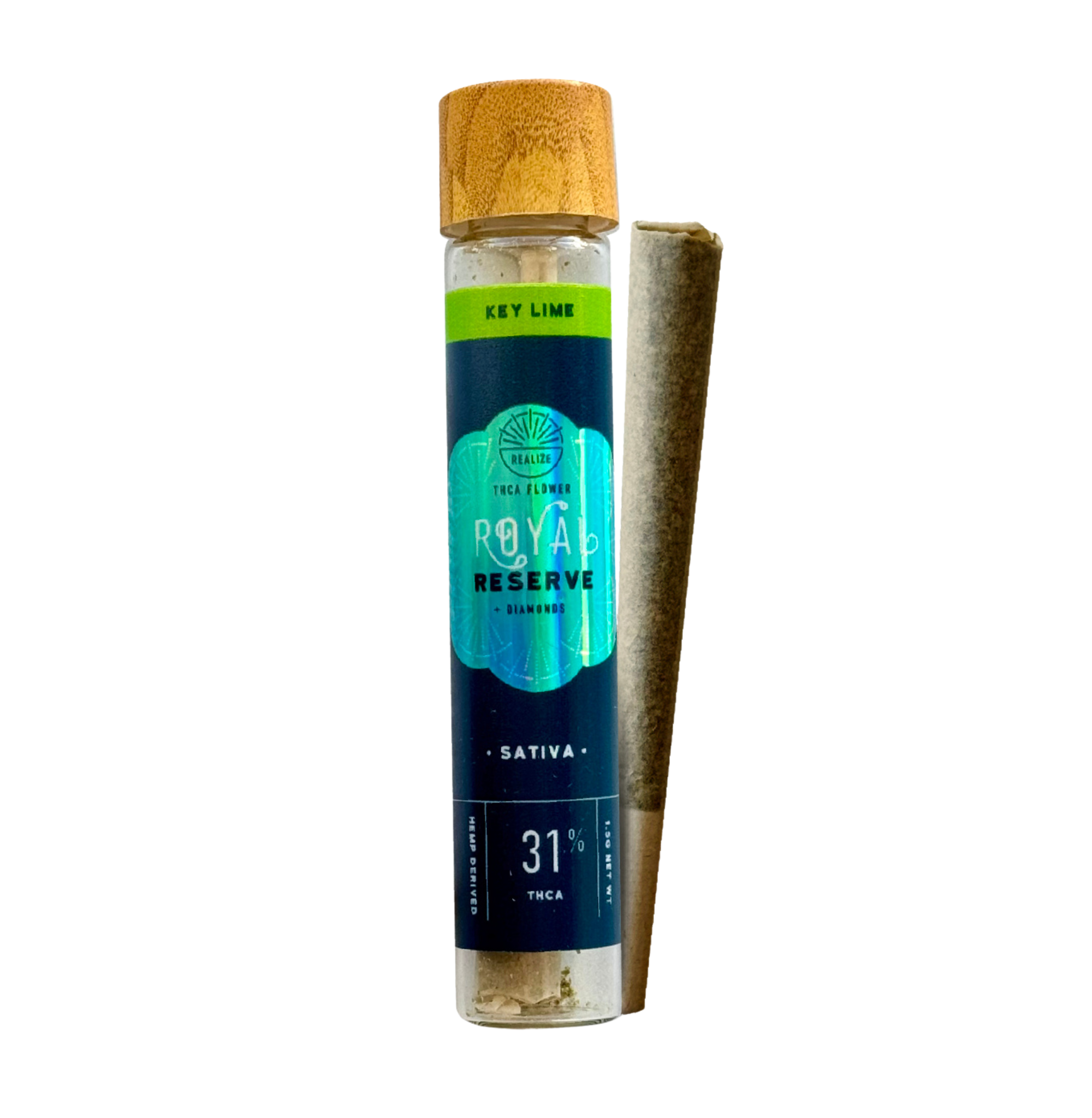 Realize Royal Reserve Pre-Roll with THCA Diamonds, Key Lime, 1.5g