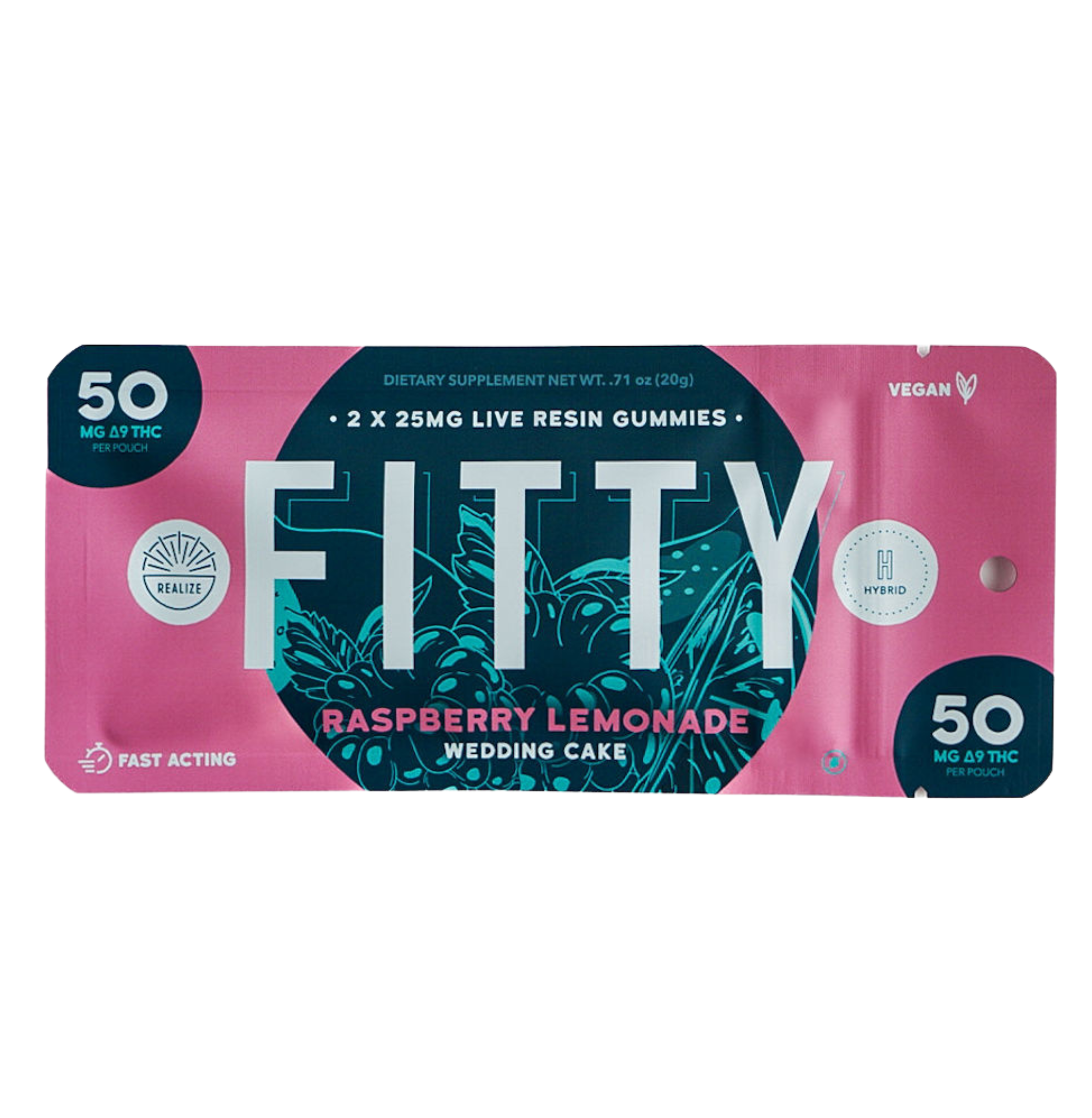 Realize DYE FREE FITTY Gummies, Raspberry Lemonade - Wedding Cake