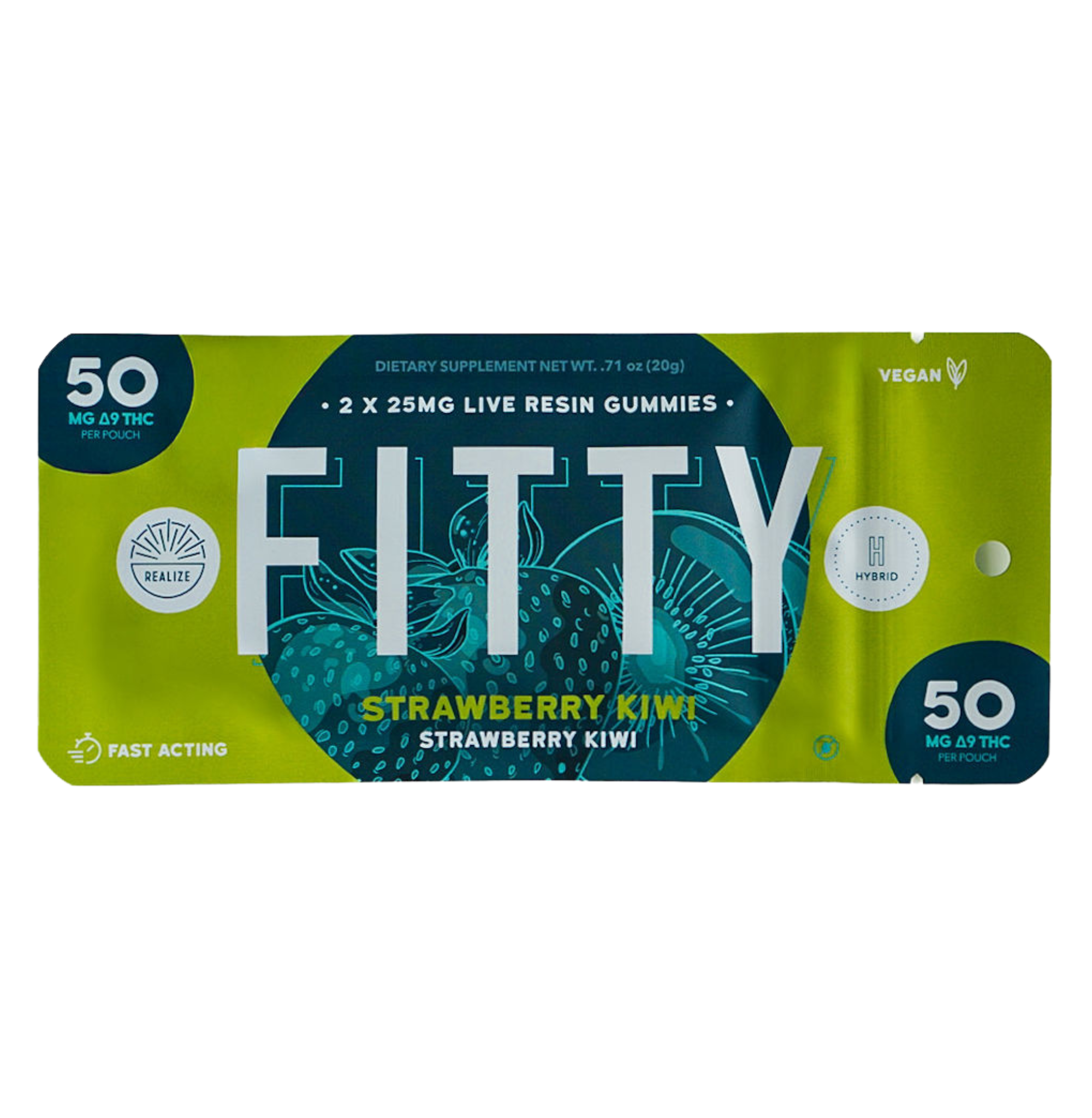 Realize DYE FREE FITTY Gummies, Strawberry Kiwi - Strawberry Kiwi