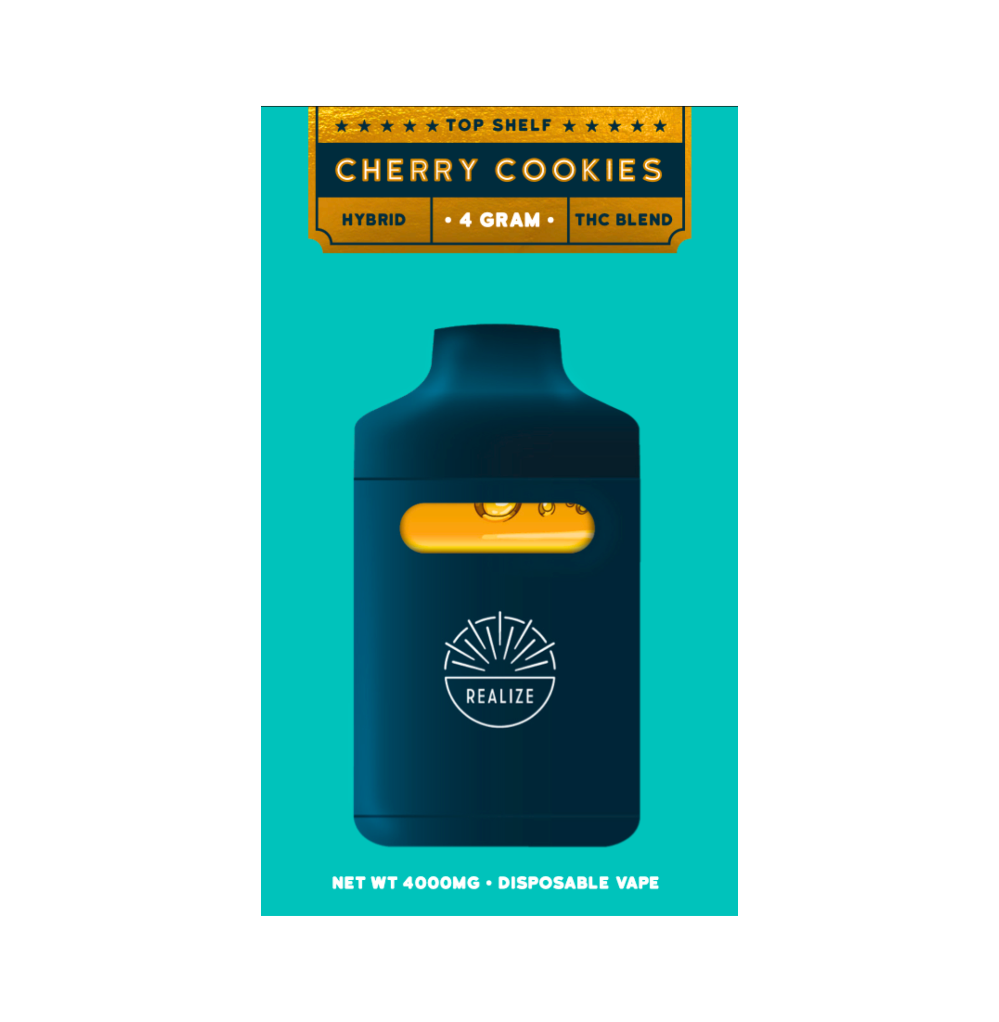 Realize Top Shelf, Cherry Cookies - 4g Disposable Vape